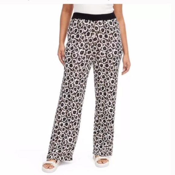 TARGET X DIANE VON FURSTENBERG High Wasted  Knit Poppy print Pants sz 1X NWT - Picture 2 of 4